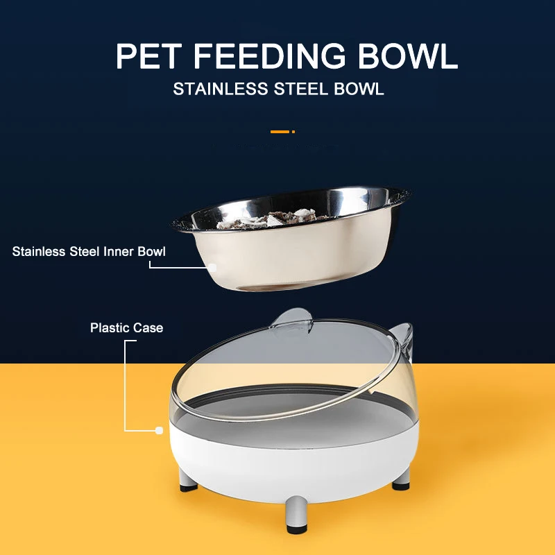 Cuenco de comida para gatos, Protector de cuello de acero inoxidable, cuenco de alimentación para perros, cuencos de agua para gatos pequeños, suministros para mascotas - imagen 2