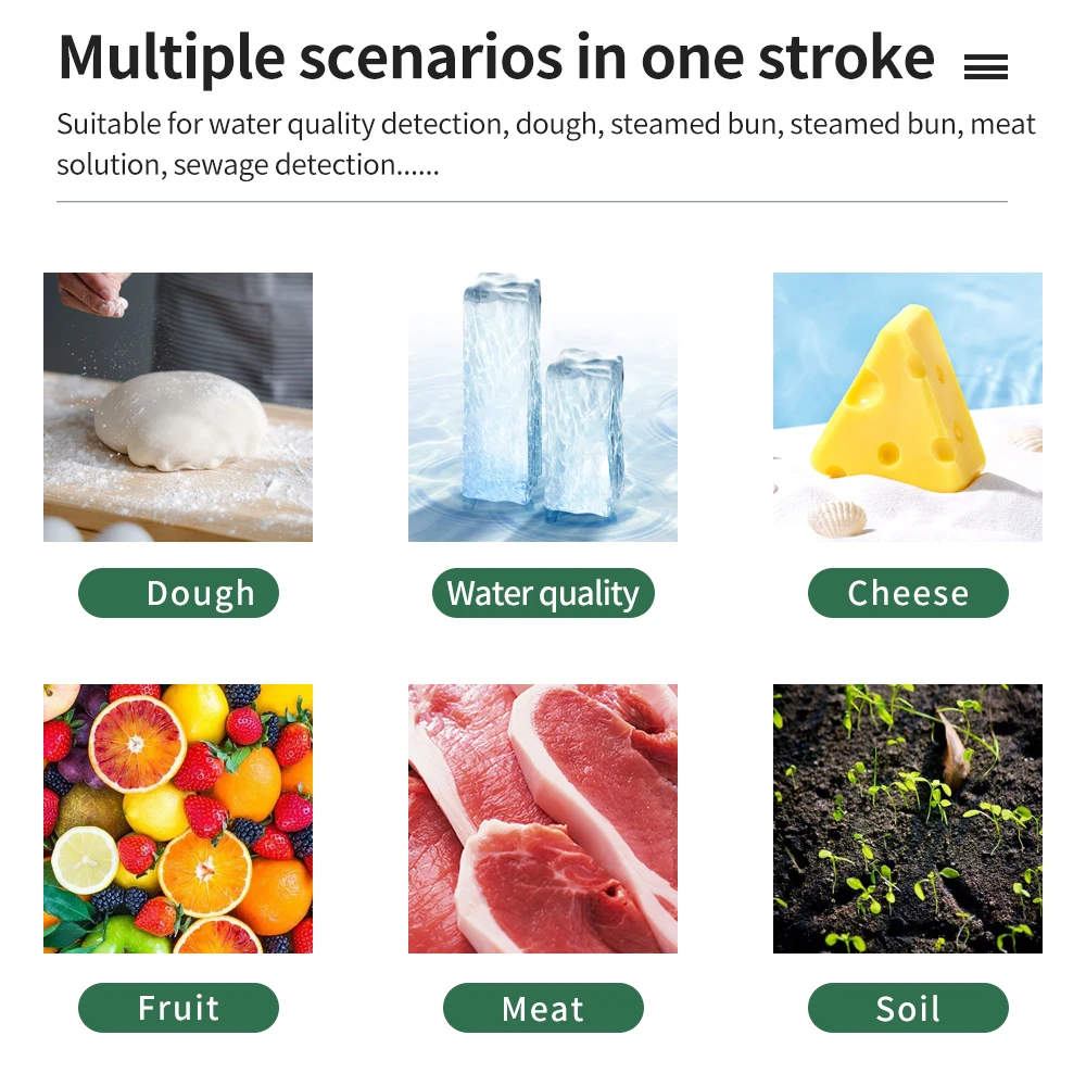 Digital LCD Food PH Meter Portable Dough PH Tester Temp Acidity Tester with Backlight for Cosmetic Food Cheese Meat Fruit - imagen 2