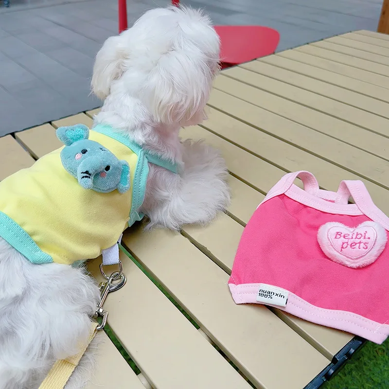 Camisola de color helado de primavera para mascotas, chaleco para gatos, se puede tirar, chaleco refrescante para ropa para perros y cachorros