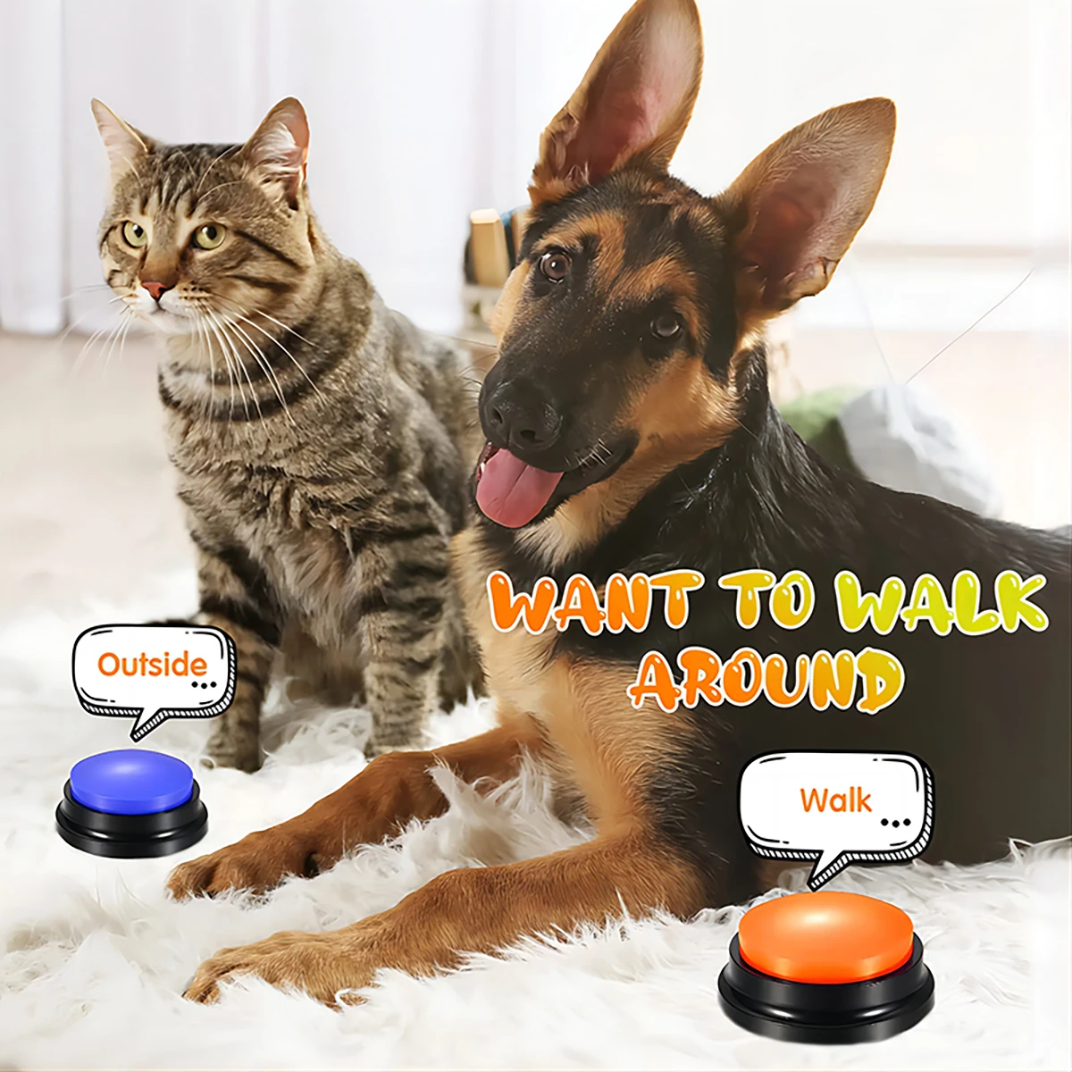 Juguete parlante para perros con boton grabable interactivo - imagen 4