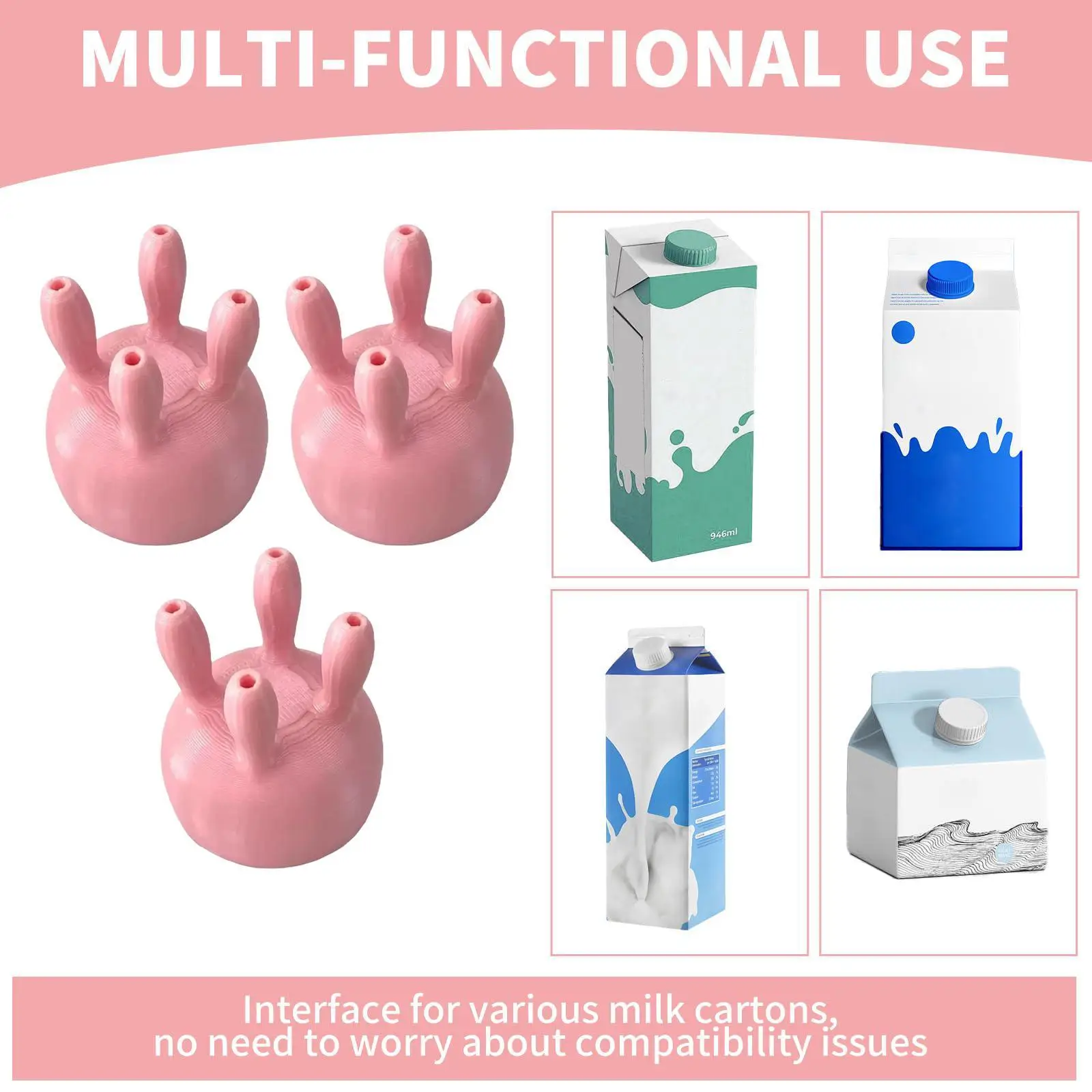 3Pcs Milk Carton Cap Creative Boxed Milk Diverter for Thanksgiving Shop Home