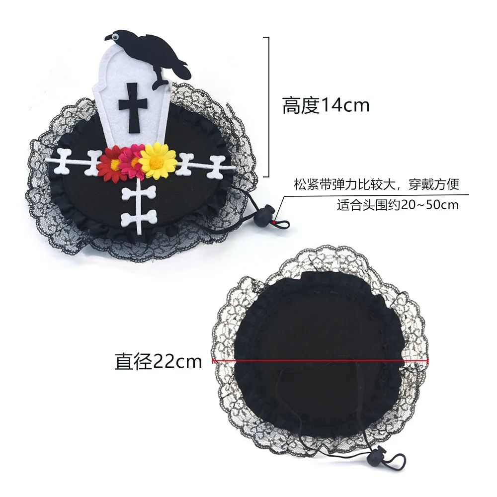 Nuevo Sombrero para perro de Halloween, lápida, murciélago, accesorios para mascotas, vestido para perros y gatos, suministros para mascotas - imagen 2