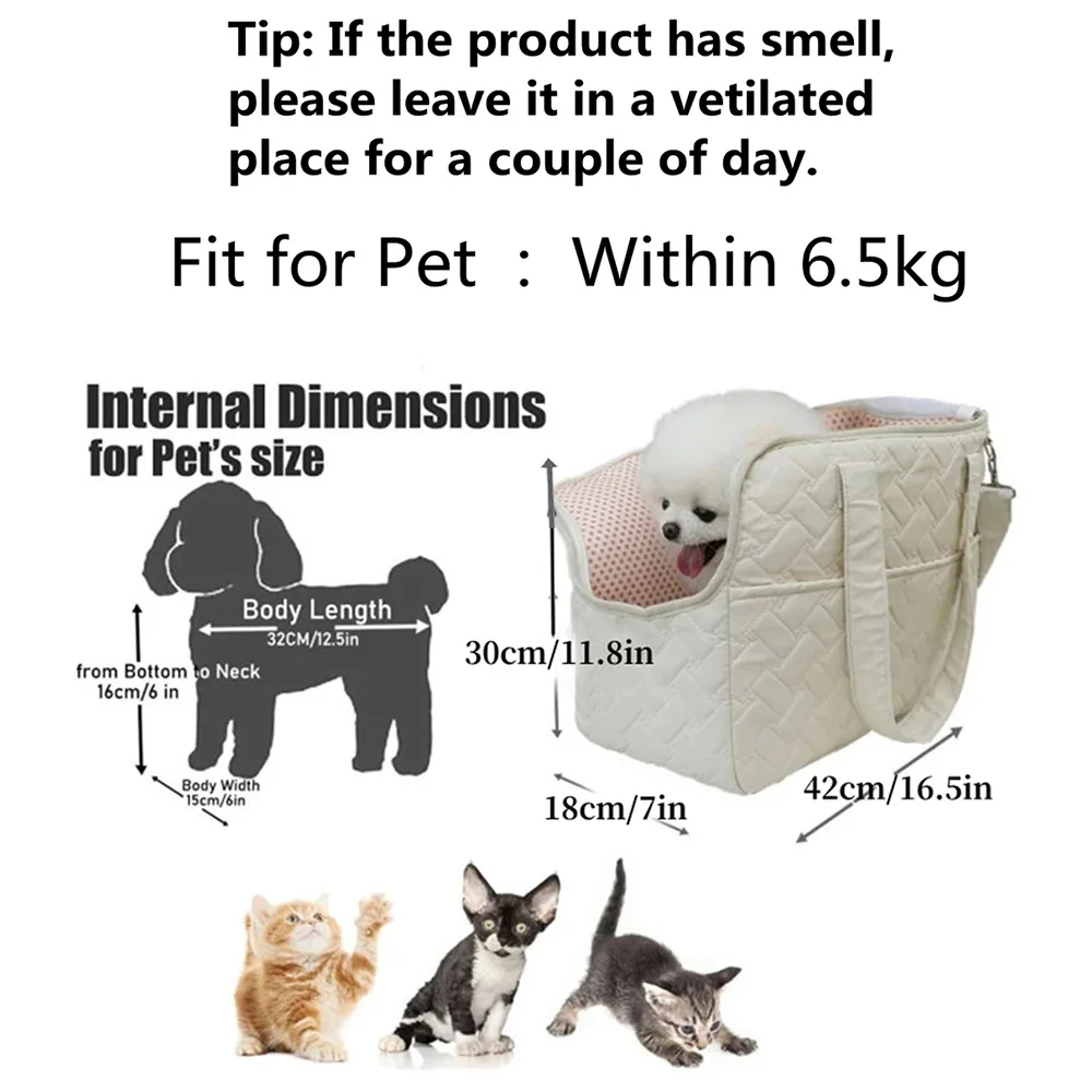 Bolsa transporte gatos y perros mini – malla transpirable cojín suave