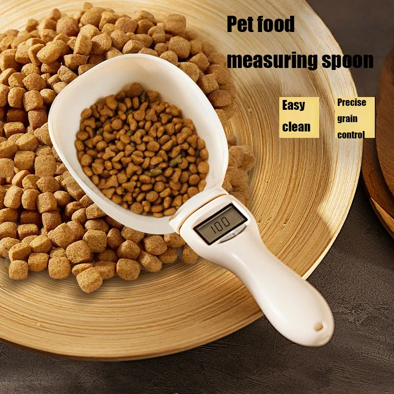 Cuchara medidora de alimentos para mascotas, taza medidora electrónica de comida para perros y gatos, báscula Digital para alimentos con pantalla LED - imagen 4