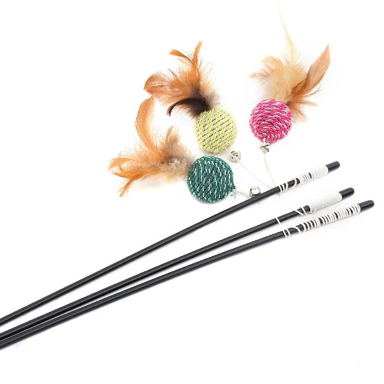 Palo de juguete para gato, varilla negra, Bola de bobinado, pollo, juguete interactivo, auto-hi - imagen 4