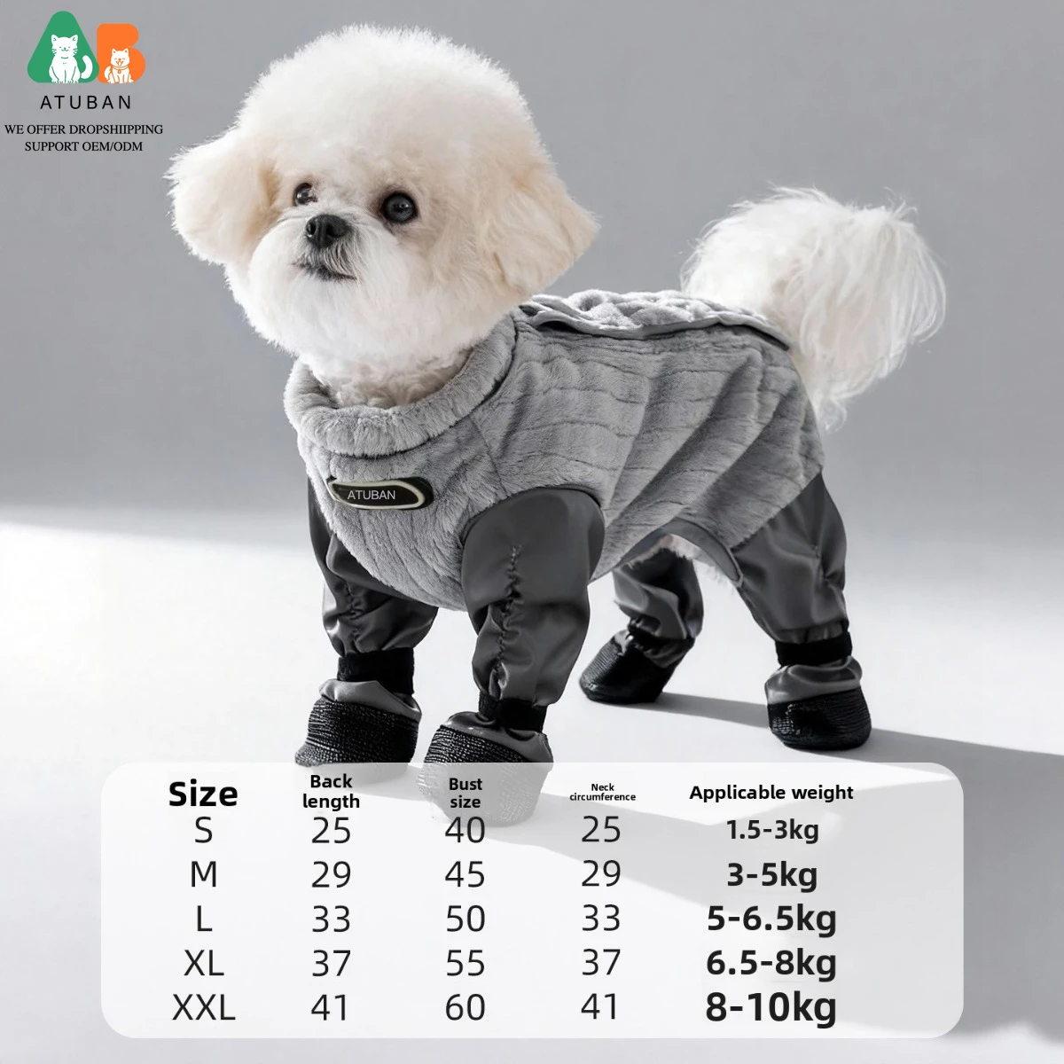 Abrigo para perros con arnés - Invierno cuello alto, reflectante - imagen 2