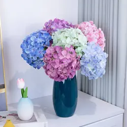 Hortensia artificial realista tallo largo para centro mesa decorativa