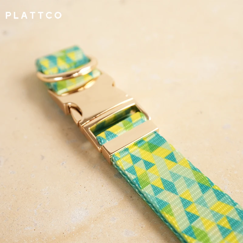 PLATTCO-Conjunto de perro de diseño único, estampado brillante, patrón posterior con hebilla de aleación de zinc de color claro de alta calidad, 5 tamaños, PDC311G y PDL311G - imagen 5