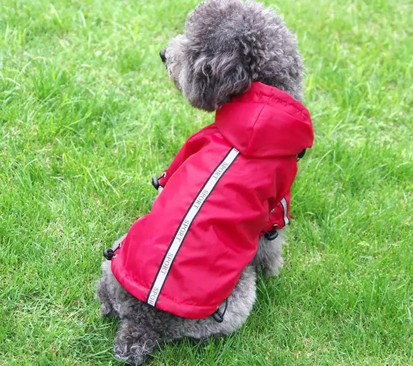Chubasquero para mascotas, chaqueta con capucha y tira reflectante, XS-3XL de lana cálida, para Otoño e Invierno - imagen 4