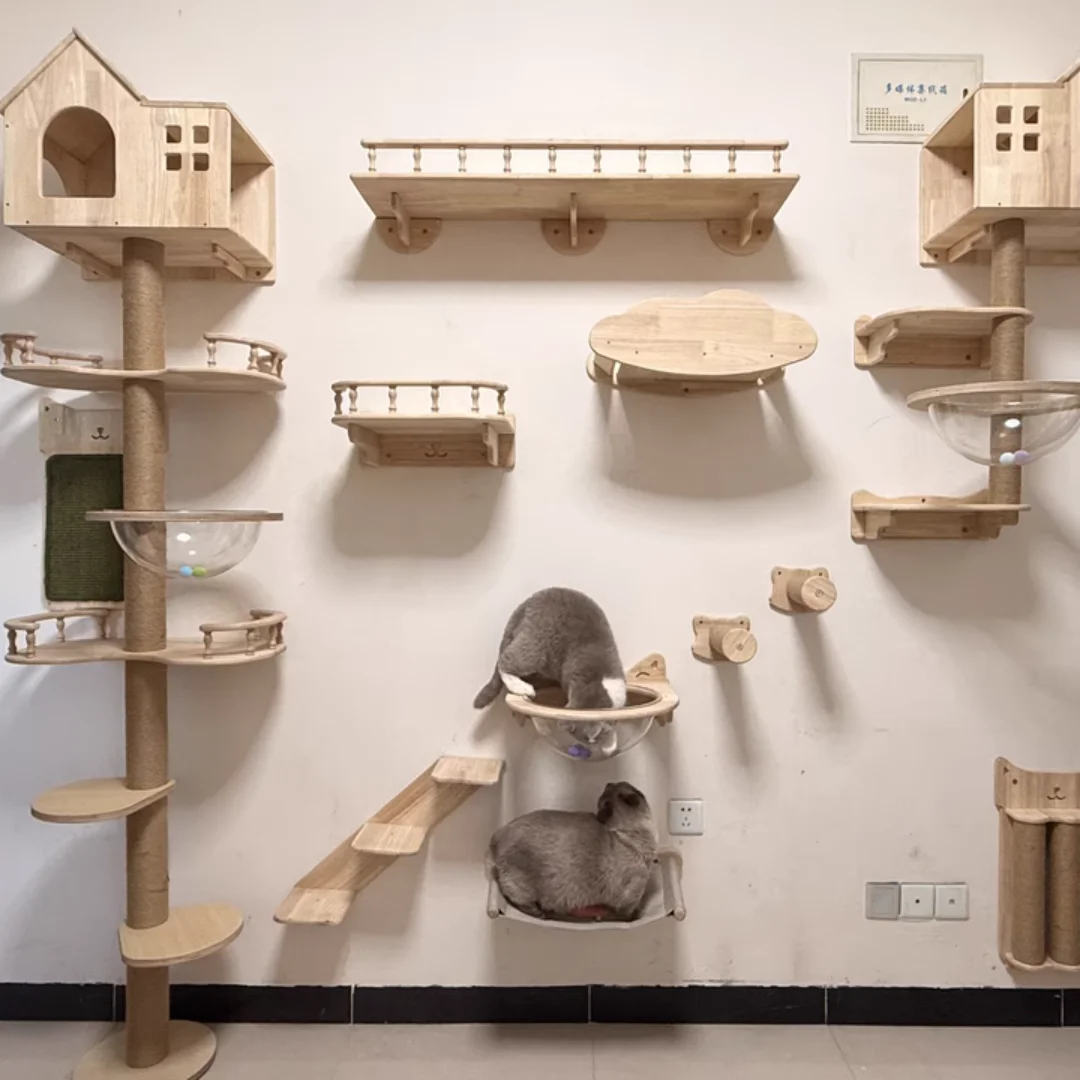 Muebles de pared, estante de escalada, escalones montados en la pared, escalera con cuerda de Sisal, garras de molienda para rascar, escalera de escalada para gatos - imagen 4