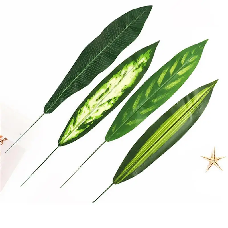 Plantas artificiales de palma para decoración del hogar, hojas de palma Tropical grandes de imitación para cocina, fiesta, boda, 20 unidades - imagen 2