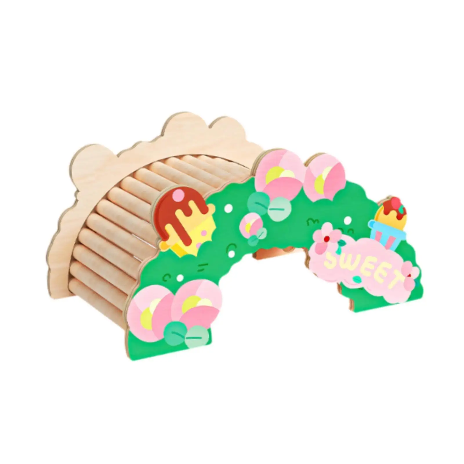 Hamster Bridge Rat Ladder Wooden Hiding Hut Climbing Ladder Bearded Dragon Bridge Reptile Hideout for Rats Mouse Guinea Pigs