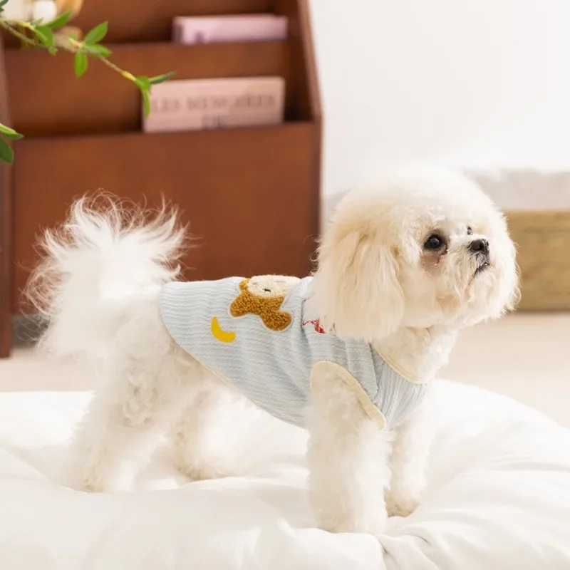 Ropa bonita de salchicha para perros, camiseta sin mangas, novedad de verano, camiseta para perros, ropa para cachorros, suministros para mascotas, ropa sin mangas de oso de peluche - imagen 4