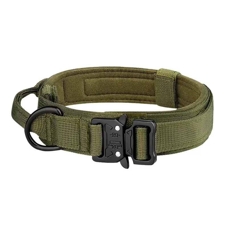 Productos para mascotas, Collar táctico para perros al aire libre, hebilla de Metal, Collar de nailon transpirable, Collar de entrenamiento para perros medianos y grandes - imagen 5