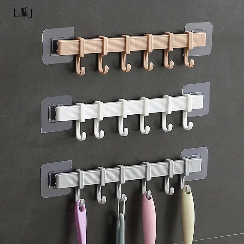 Gancho de almacenamiento de cocina multifunción, armario con 6 ganchos, organizador para el hogar, estante de almacenamiento, despensa, herramientas para el pecho, colgador de toallas, estante para armario - imagen 3