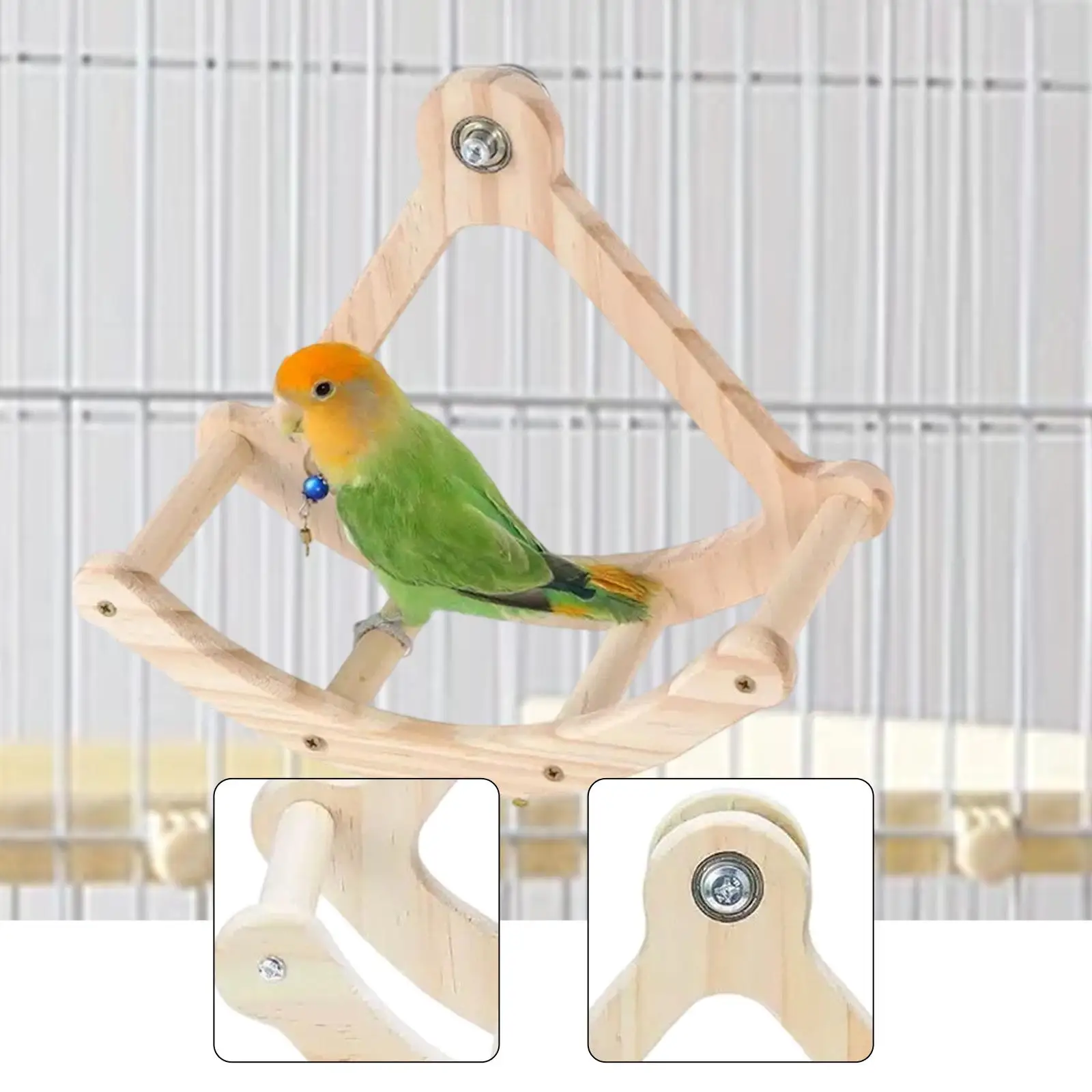 Bird Perch Toy Intelligence Puzzle Birdcage Accessories Interactive Rocking Parakeet Toy for Budgie