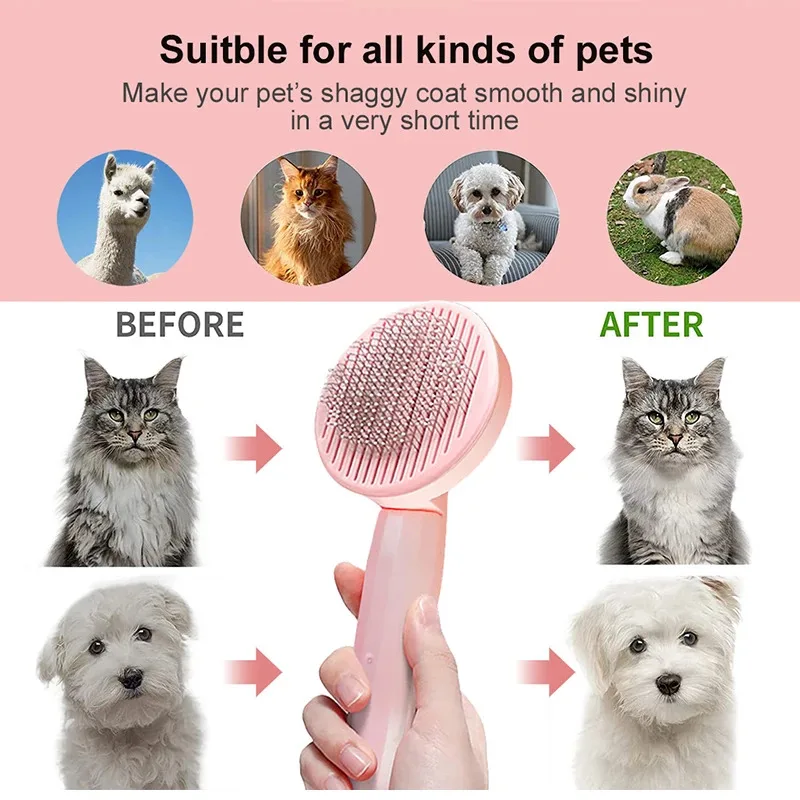 Cepillo para gatos, cepillo para el cuidado de mascotas, para eliminar pelos, removedor de pelo para gatos, peine para quitar el pelo de mascotas, accesorios para el cuidado de cachorros y gatitos - imagen 4
