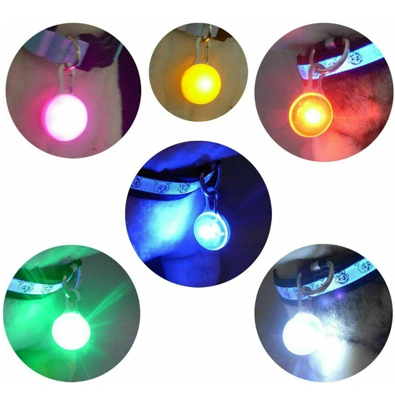 Collar con luces LED luminosas para perro y gato, colgante, luces de seguridad coloridas para caminar por la noche, accesorios para mascotas - imagen 3