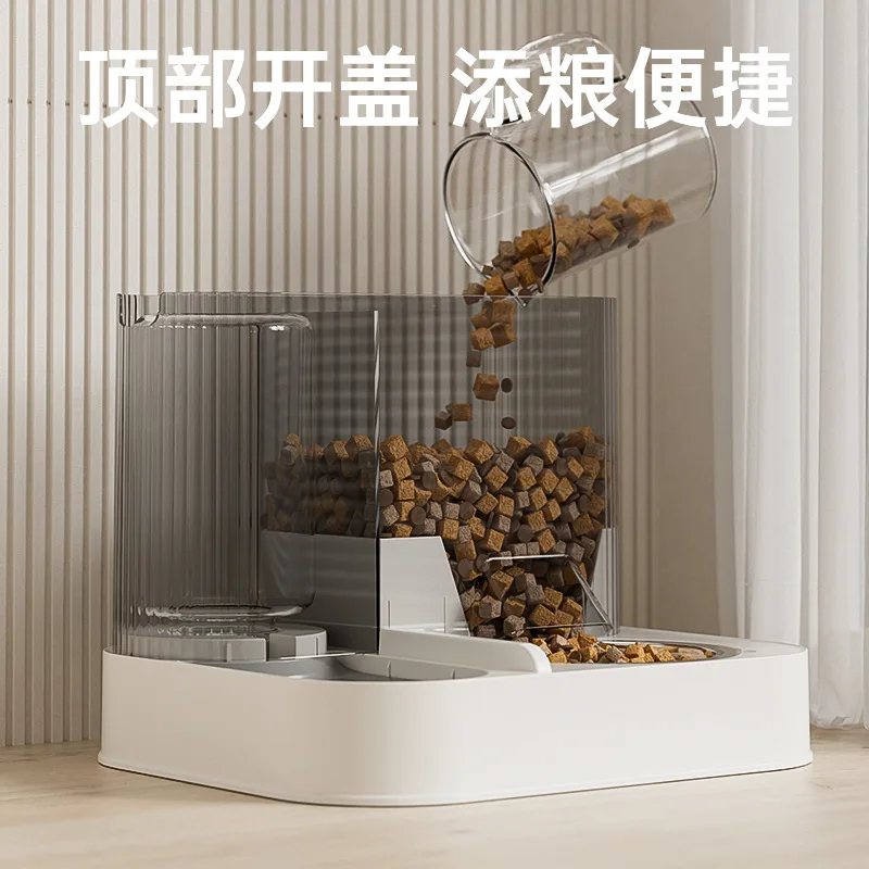 Cuenco para gatos, cuenco para perros, lavabo de comida para gatos, alimentador automático de agua potable, cuencos dobles integrados de acero inoxidable, productos para mascotas - imagen 3