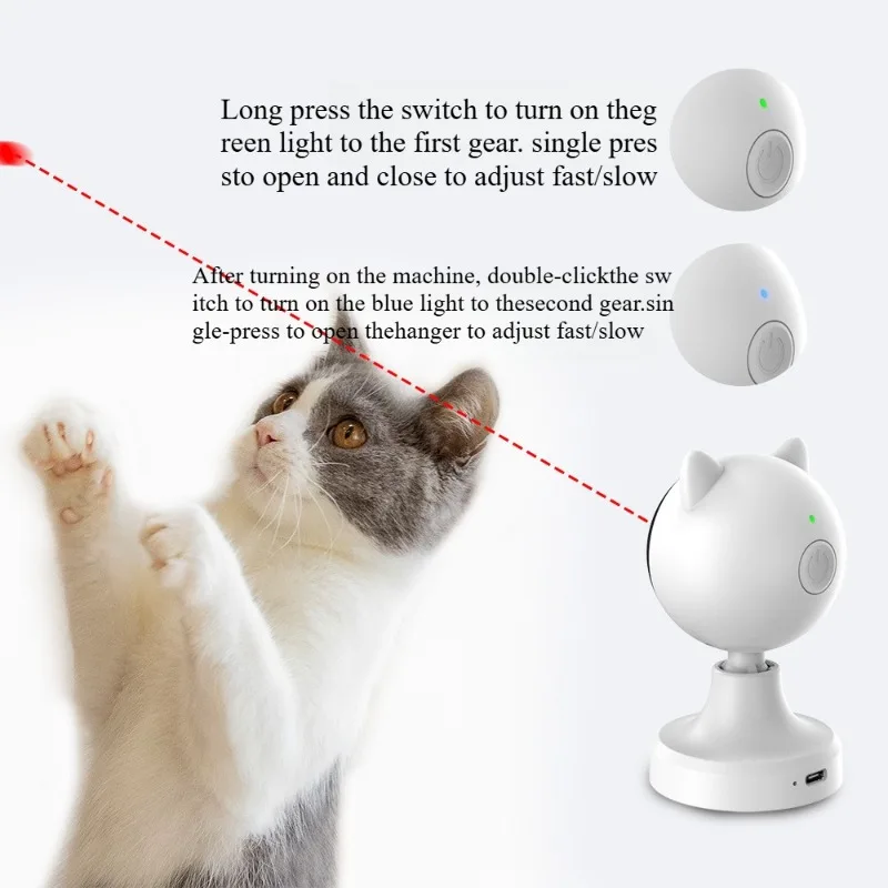 Juguete láser inteligente automático para perros y gatos, láser LED interactivo con carga USB, Teaser para gatos de interior, accesorios de juguete electrónico, productos para mascotas - imagen 4