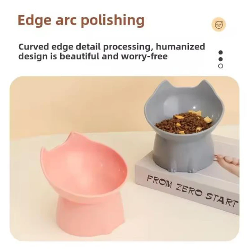 Cuenco elevado antivuelco para gatos y perros con protector de cuello - imagen 4