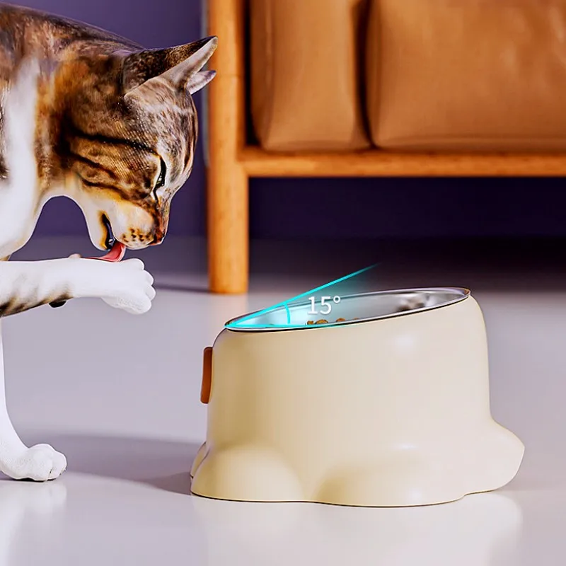 Tazón antiderrames de acero inoxidable para perros y gatos