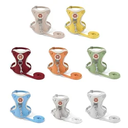 Arnés para el pecho y la espalda de la mascota, correa de tracción de longitud ajustable, Collar de cuerda de tracción para perros y gatos, suministros para mascotas