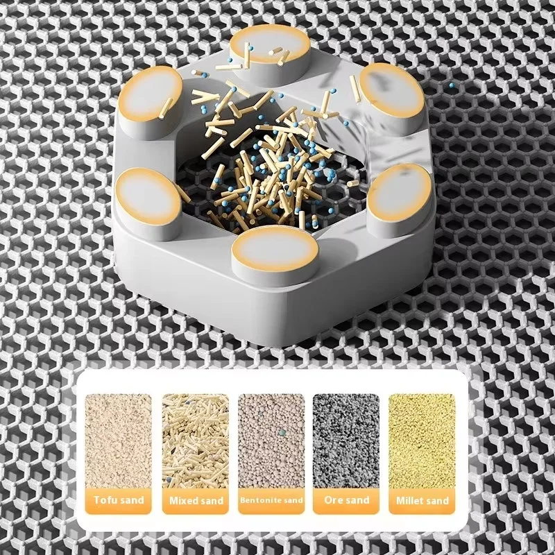 Estera de arena para gatos, doble capa, antideslizante, caja de arena para mascotas grande, estera con filtro, resistente al desgaste, impermeable, antideslizante - imagen 4