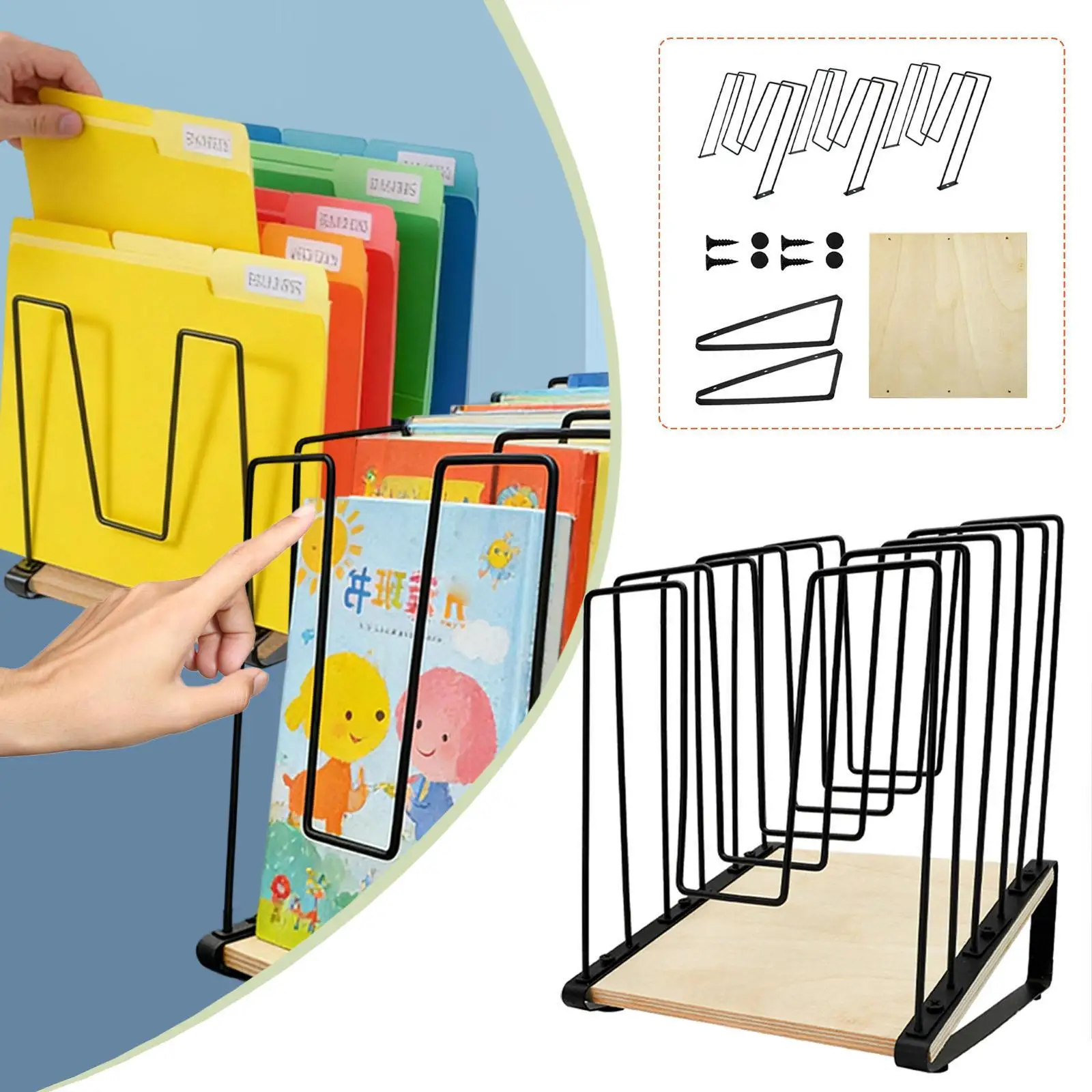 Organizador de escritorio 5 ranuras – Revistero inclinable para revistas