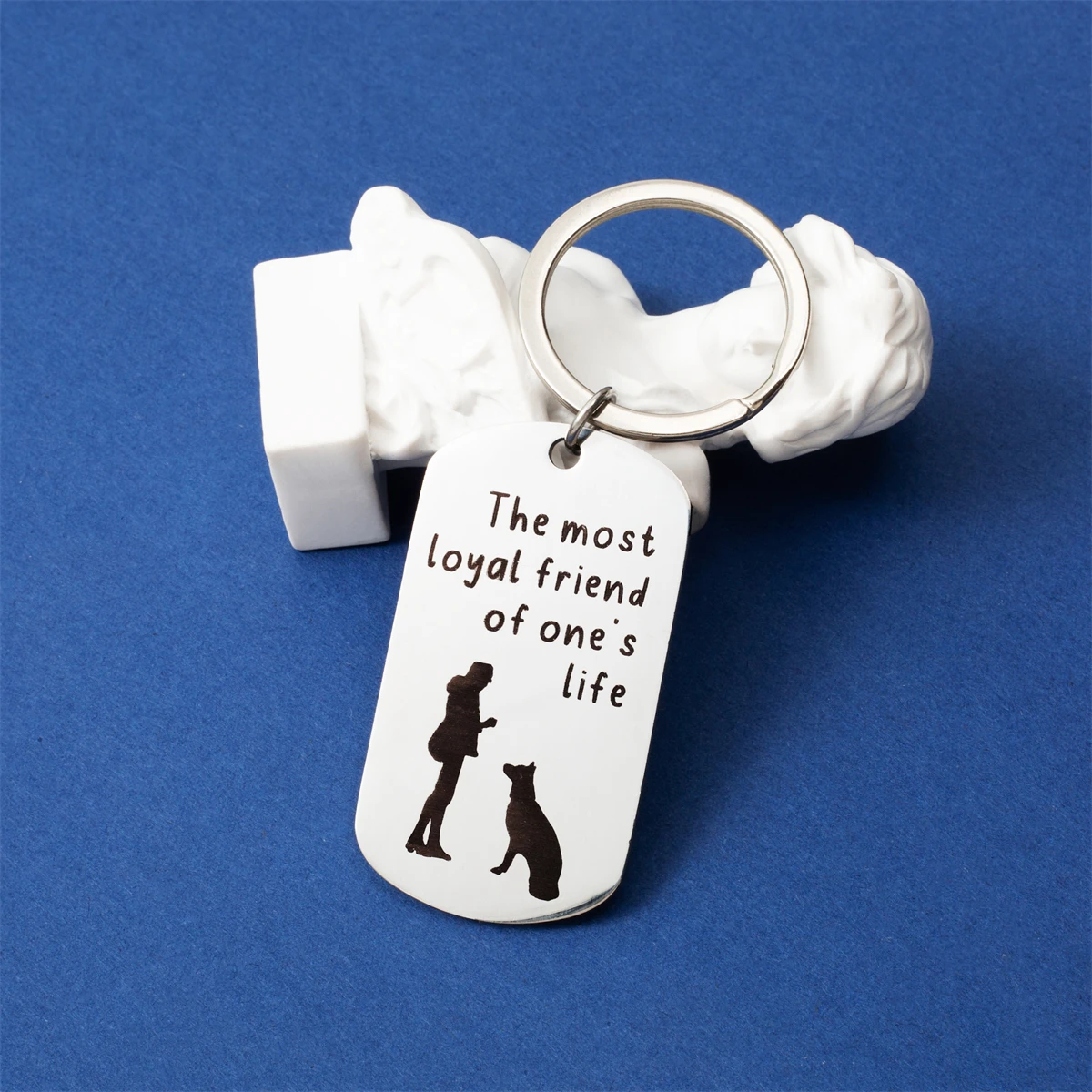 LLavero de acero inoxidable con forma de pata de perro para hombre y mujer, colgante de llaves de coche, Color plateado, 1 piezas - imagen 4