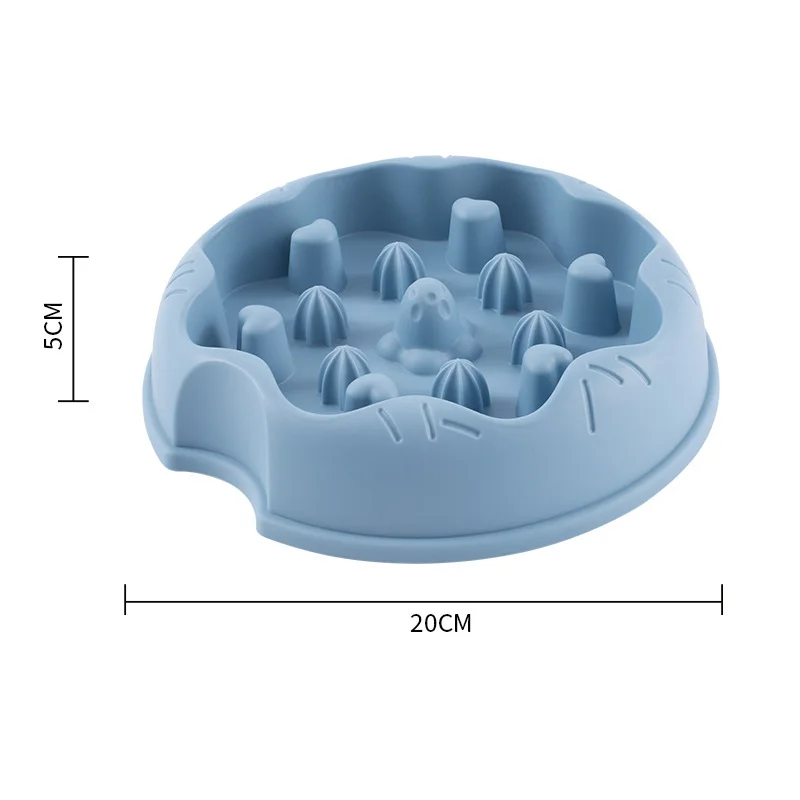Cuenco antideslizante para comer lento para gatos, plato antiderrames y antiderrames para mascotas con patrones elevados para controlar las porciones - imagen 5