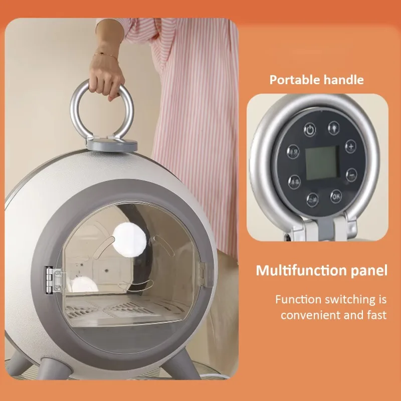 Boîte de séchage automatique pour animaux de compagnie, 62l, pour chats et chiens, 50db, faible bruit, vent à 360 degrés avec UV, sèche-cheveux à haute température avec désinfection - imagen 5