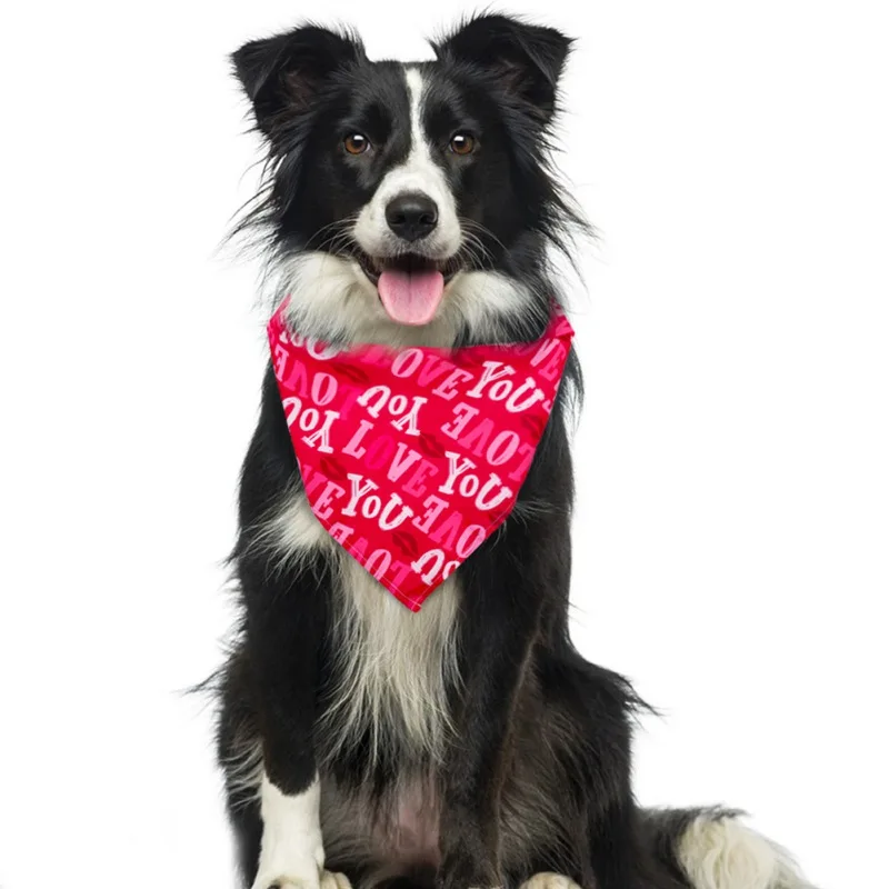 Printied-Bandana para perro, pañuelo para el Día de San Valentín, pañuelo para perros pequeños, accesorios para cachorros, suministros para mascotas - imagen 5