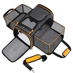 Portador grande reversible expandible para perros y gatos, con almohadilla de forro polar y bolsillos para gatos/perros de hasta 24 libras, portador de viaje para mascotas