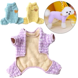 Pijama a cuadros para perros y gatos pequeños – Cálida de invierno
