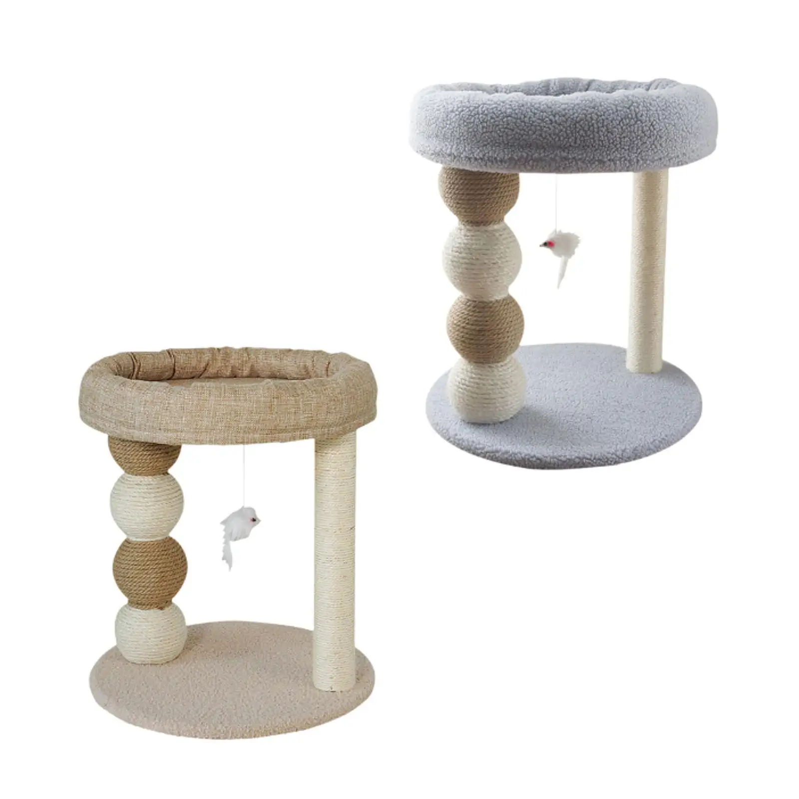 Cat Scratch Post for Indoor Cats,Small Cat Tree with Hang Ball,Interactive Toy,Cat Sisal Scratcher Tree Kitten Scratch