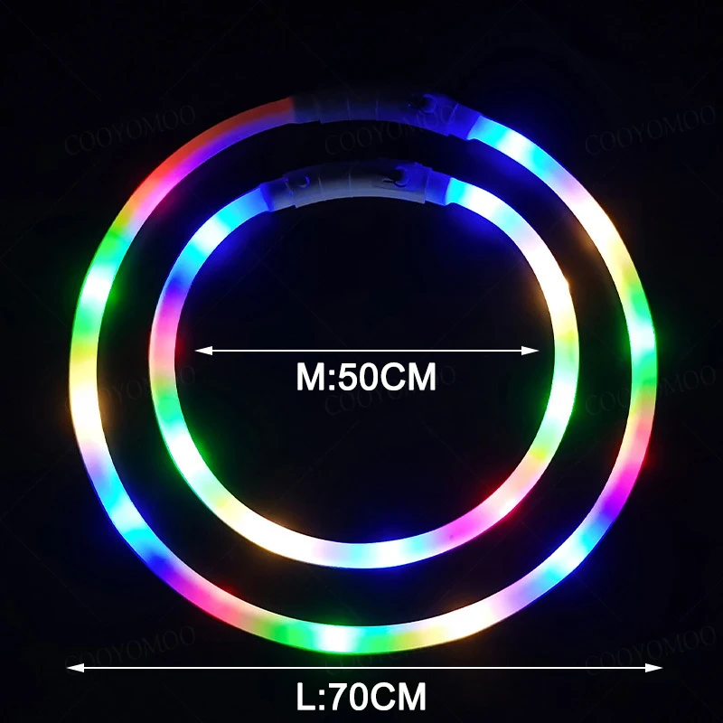 Collar de carga Luminou para perro, 4 modos, Led Usb, Collar colorido de silicona para gato, brillo nocturno desmontable, prevención de pérdida de mascotas, accesorios para perros