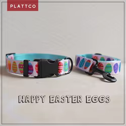 Conjunto collar y correa para perro con motivo feliz huevos de Pascua