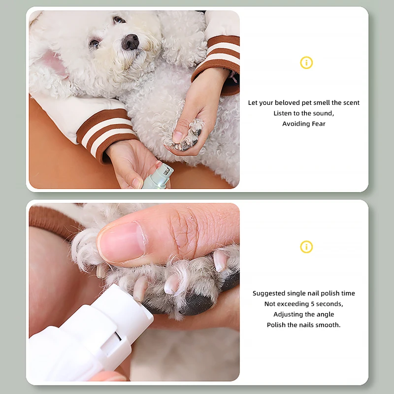 HOOPET-amoladora eléctrica de uñas para perros, pulidor de cutículas, placa de uñas, amoladora de garras de gato, amoladora de uñas para mascotas - imagen 5