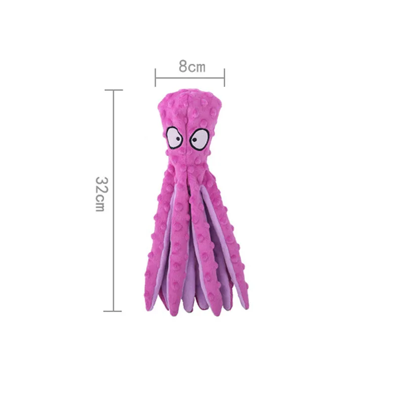 Juguete de peluche pulpo para perros y gatos - masticable y sonoro - imagen 5