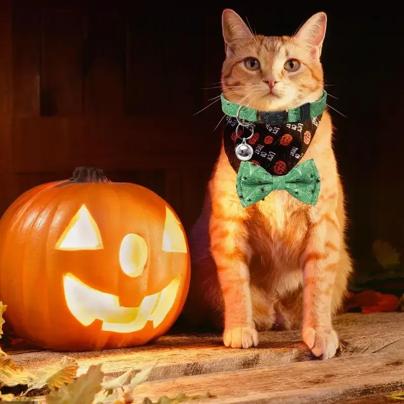 Collar de perro con pajarita para Halloween, pajarita extraíble con campana de llamada, perros y gatos, disfraces, accesorios para fotografía de viaje - imagen 4