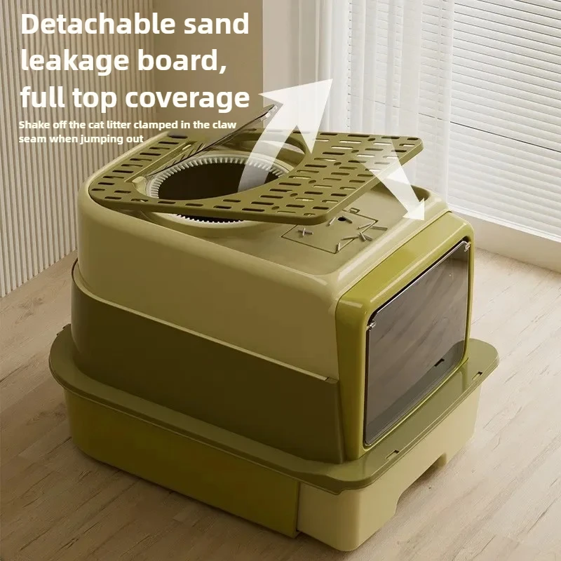 Caja de arena para gatos extra grande inodora anti-salpicaduras UV-C - imagen 2