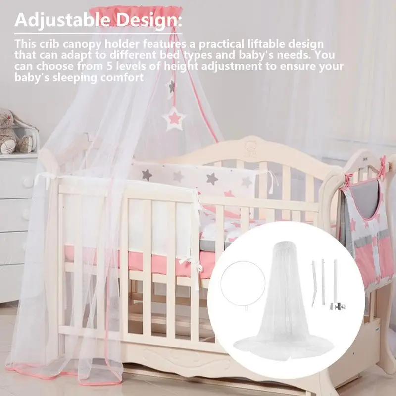 Soporte de mosquitera ajustable para bebé, soporte de red para cuna, toldo para cama de bebé, accesorios para tienda de campaña - imagen 4