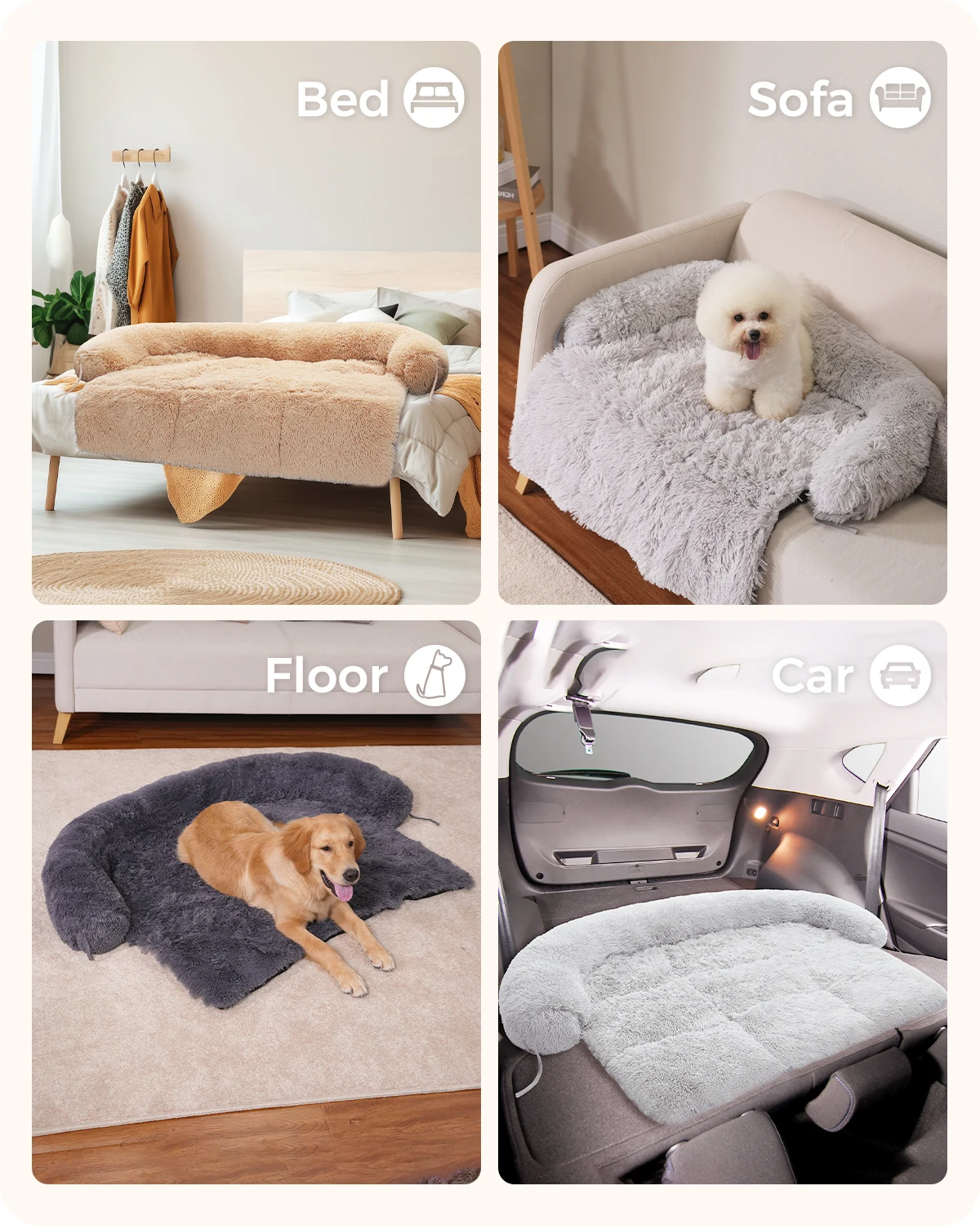 Cama para perros, sofá para perros grandes, estera para casa, perrera, almohadilla de cama cálida para gatos, cojín lavable, manta, protección para sofá, 3 colores - imagen 4