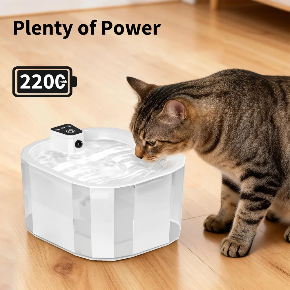Fuente de agua automática para gatos con filtro y sensor movimiento