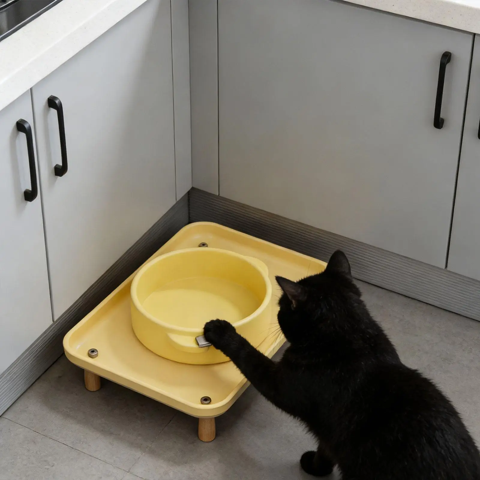 Soporte elevado para cuencos de perro y gato con bandeja base - imagen 4