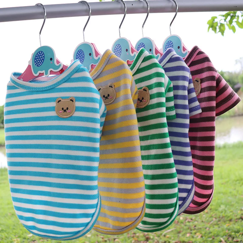 Ropa transpirable para perros pequeños y gatos, camiseta de verano para Bulldog Francés, Chihuahua, chaleco de peluche - imagen 2