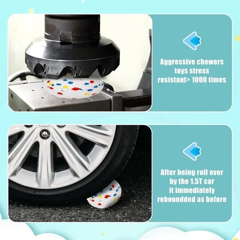 Pelota de juguete sólida resistente a mordeduras para perros pequeños y grandes, E-TPU de alta elasticidad, pelota para masticar para mascotas, juguete interactivo sin chirrido para cachorros - imagen 5