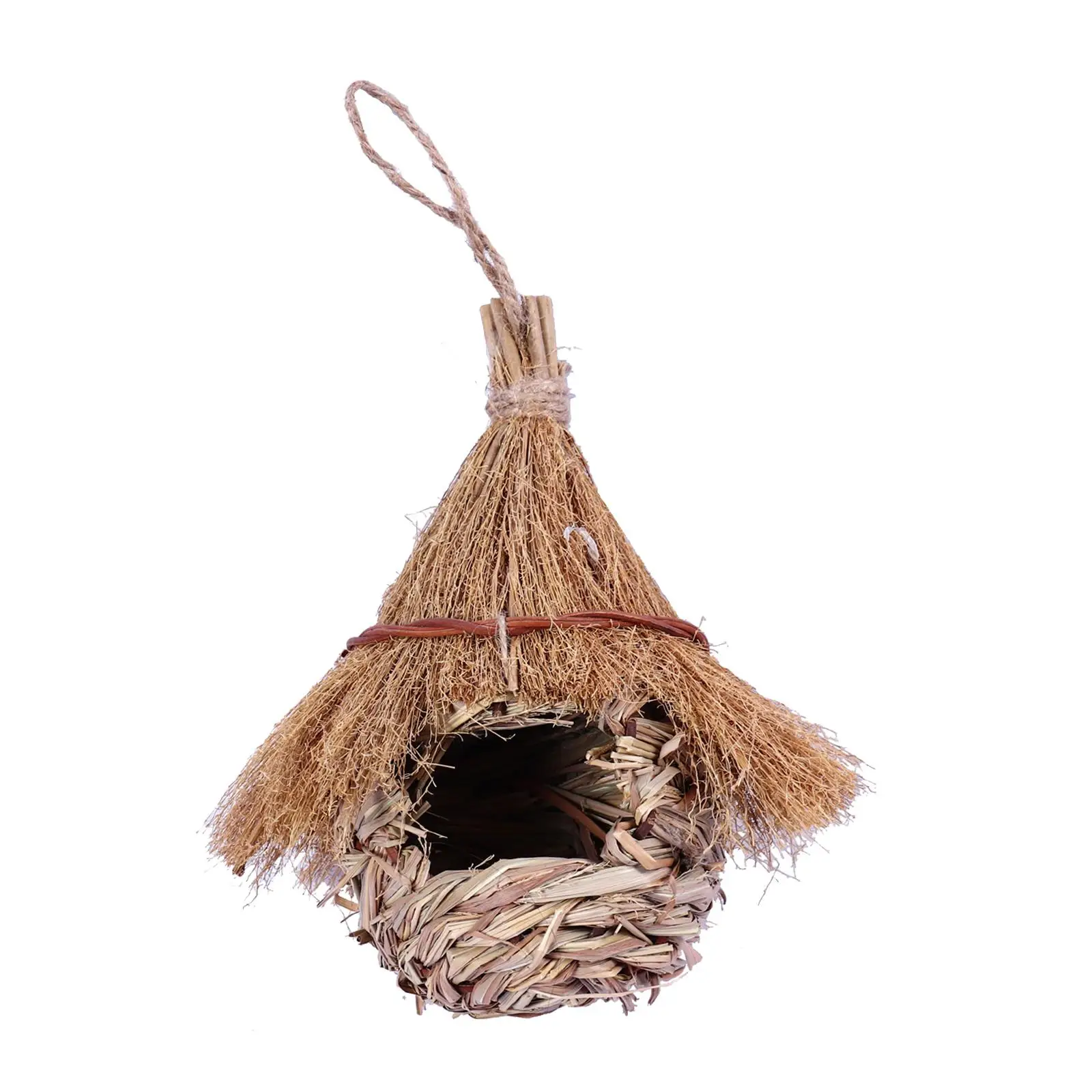 Hand Woven Hummingbird Nest Grass Birds Nest Shelter Hut Wren Finch Bird House for Outdoor Lawn Garden Decor Hand Woven Hummingbird Nest Grass Birds Nest Shelter Hut Wren Finch Bird House for Outdoor Lawn Garden Decor