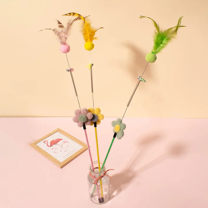 Varita interactiva con plumas para gatos – Juguete antiaburrimiento - imagen 5